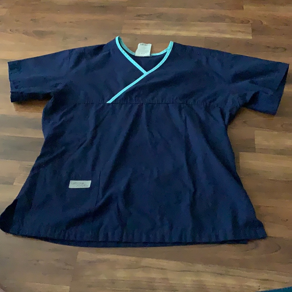 Dark blue scrub top